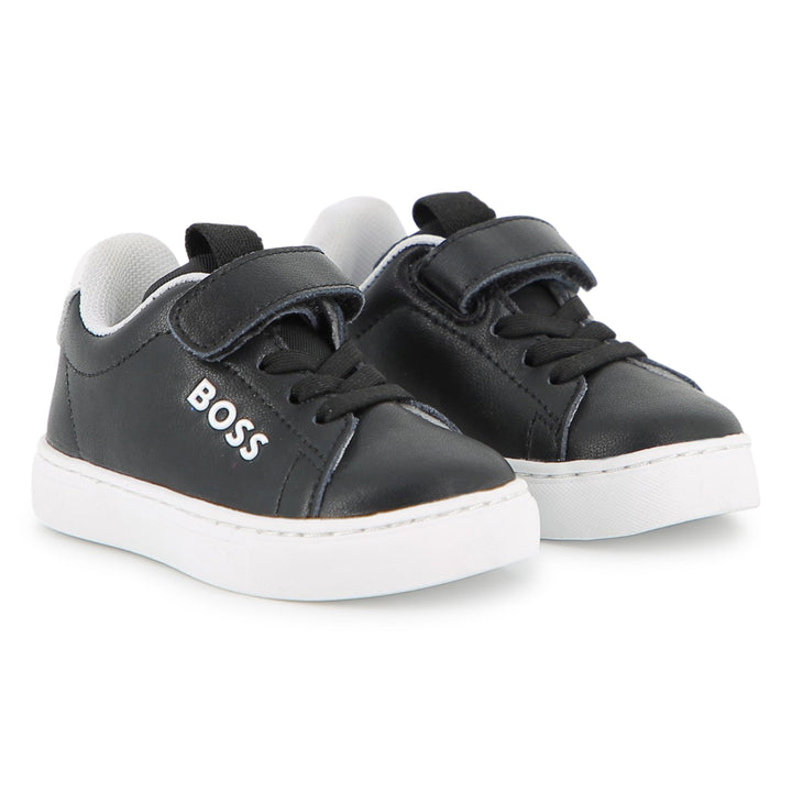 Hugo Boss Baby Boys Black Leather Sneakers