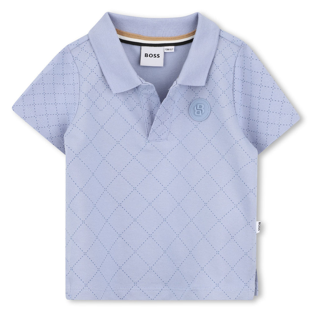Hugo Boss Baby Boys Quilted Effect Blue Polo