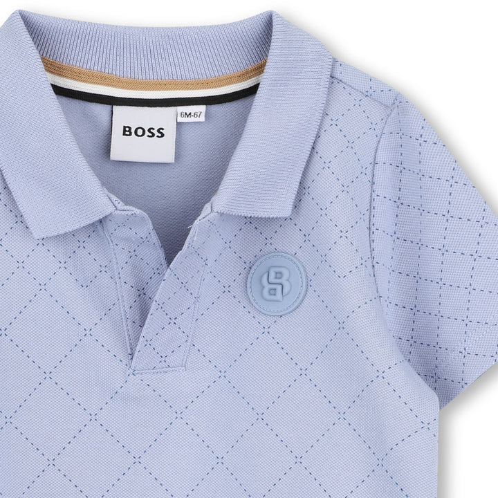 Hugo Boss Baby Boys Quilted Effect Blue Polo