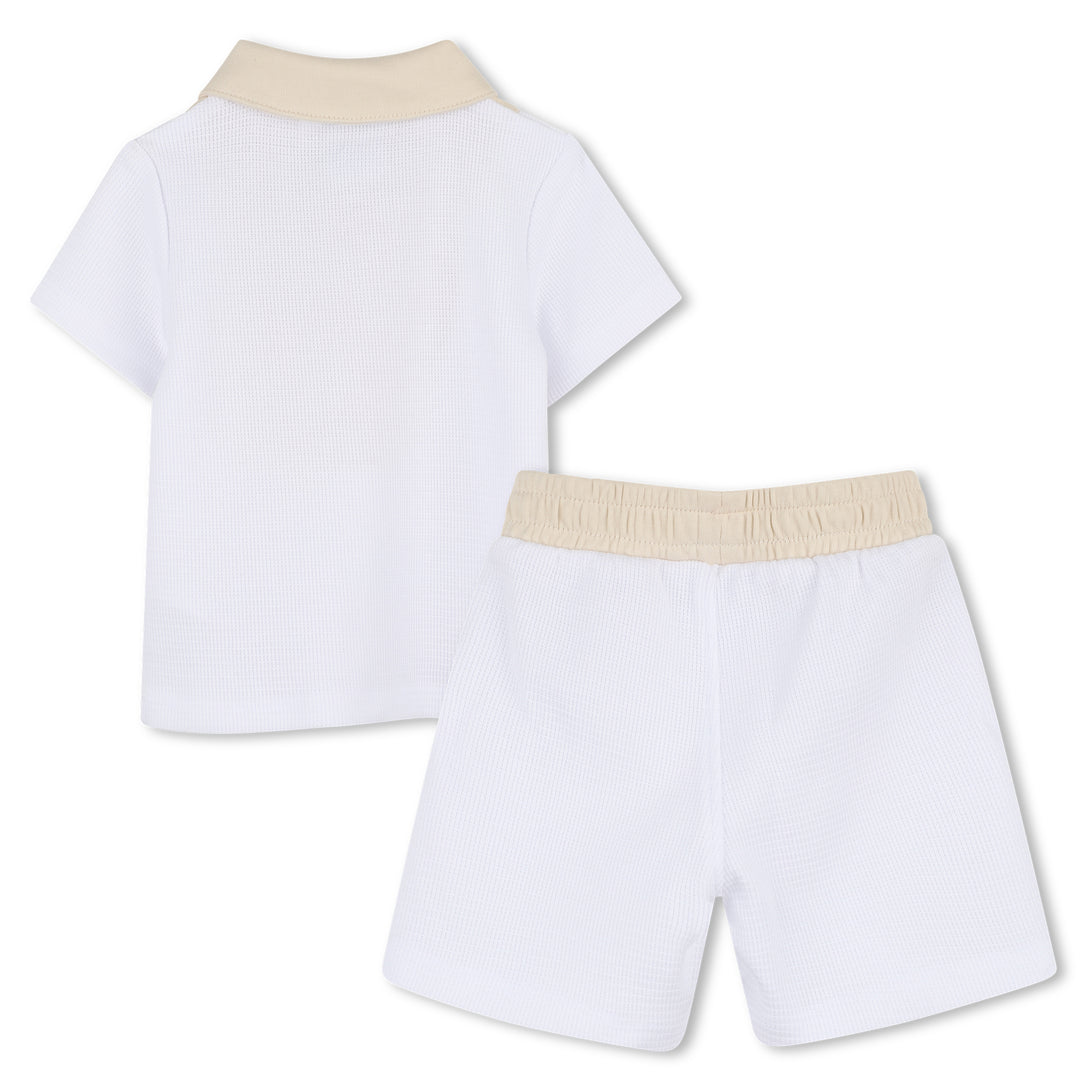 Hugo Boss Baby Boys White & Beige Ensemble