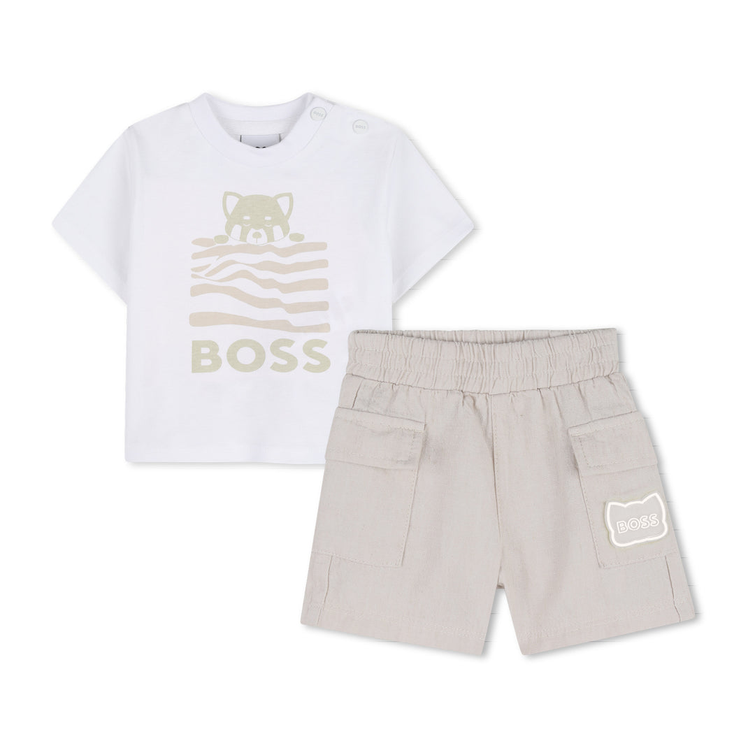 Hugo Boss Baby Boys Panda Beige Ensemble