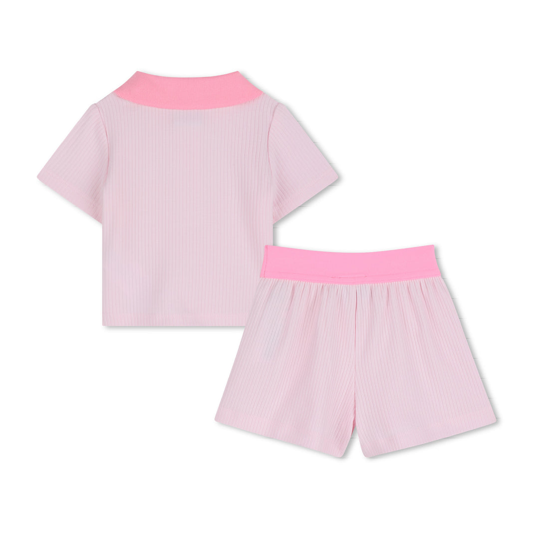 Hugo Boss Baby Girls Pink Polo Ensemble