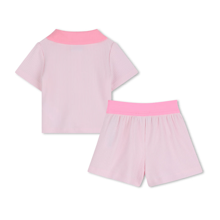 Hugo Boss Baby Girls Pink Polo Ensemble