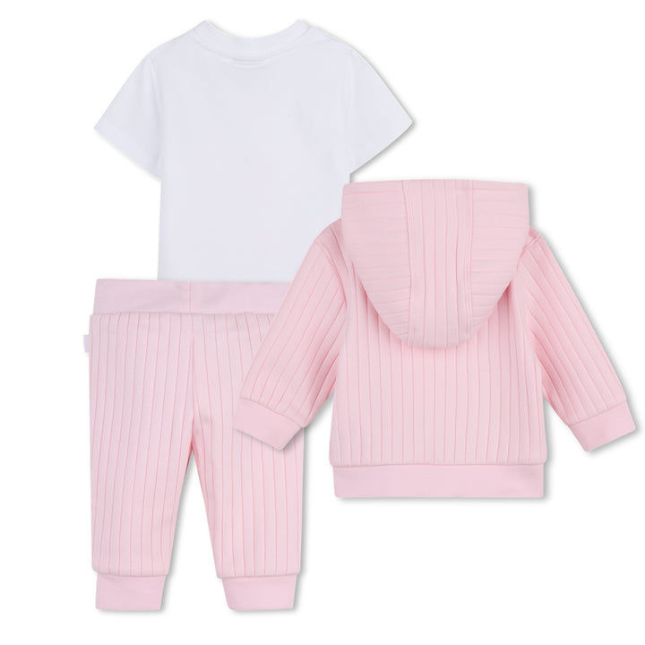 Hugo Boss Baby Girls Ribbed Pink Tracksuit