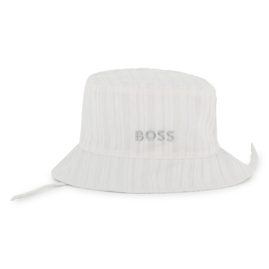 Hugo Boss Baby Girls White Striped Bucket Hat