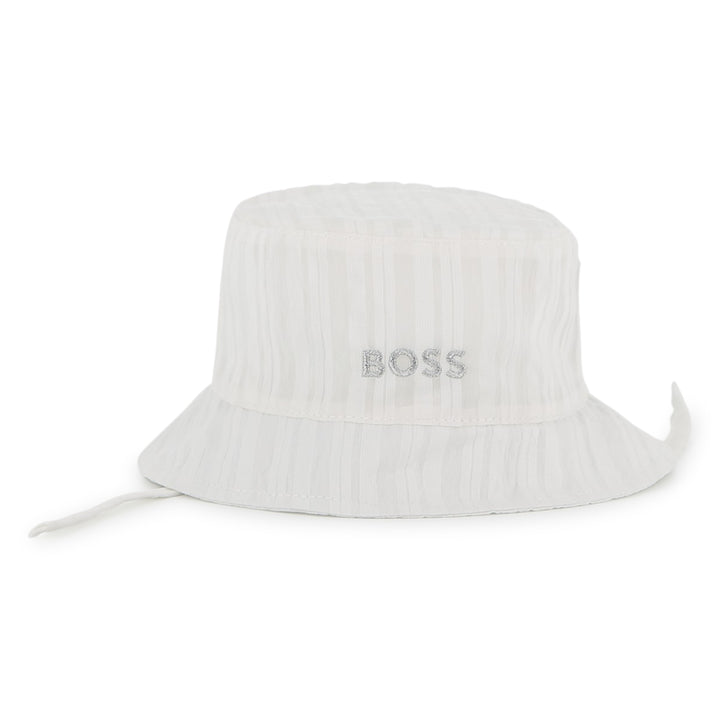 Hugo Boss Baby Girls White Striped Bucket Hat