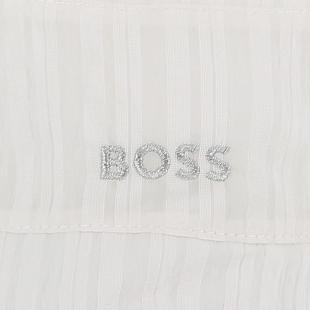Hugo Boss Baby Girls White Striped Bucket Hat