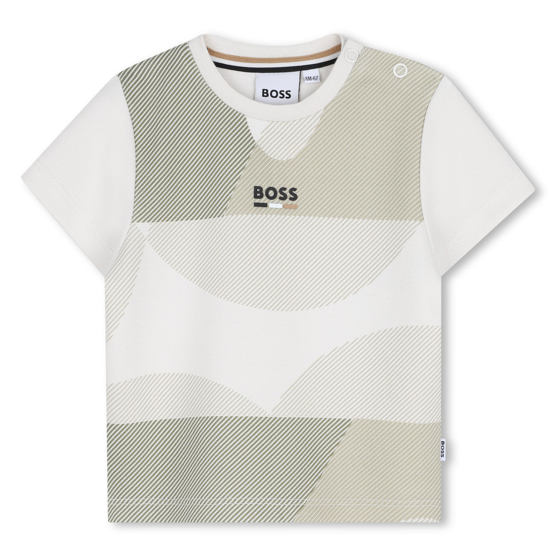 Hugo Boss Baby Boys Green & Beige T-Shirt