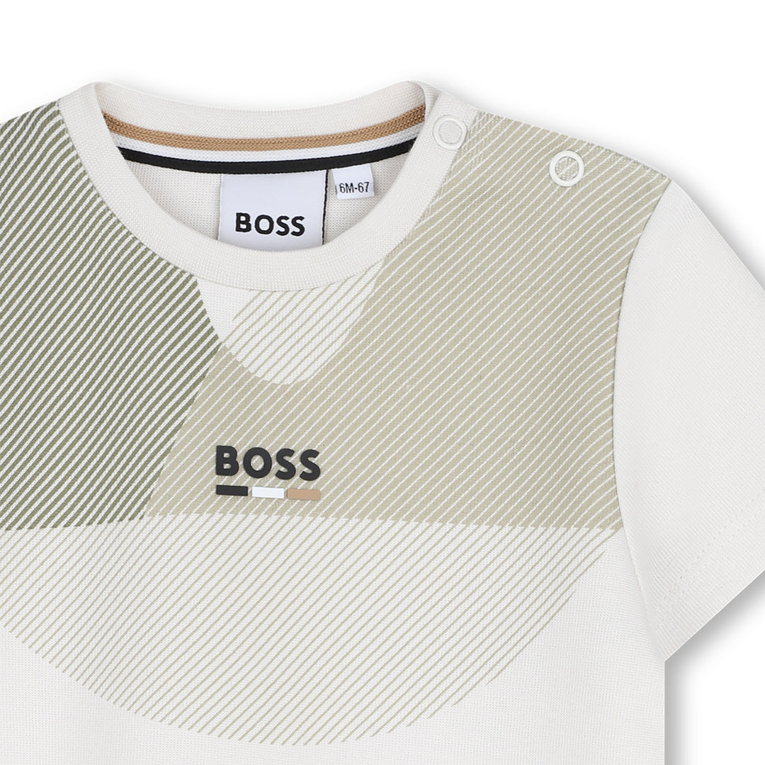 Hugo Boss Baby Boys Green & Beige T-Shirt