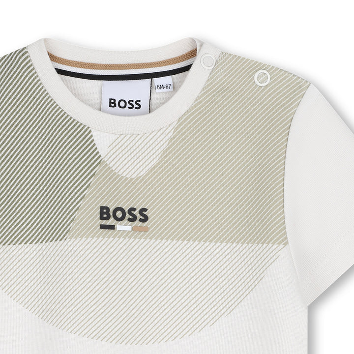 Hugo Boss Baby Boys Green & Beige T-Shirt