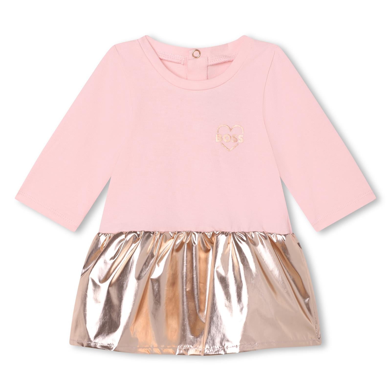 Hugo Boss Baby Girls Pink & Gold Dress