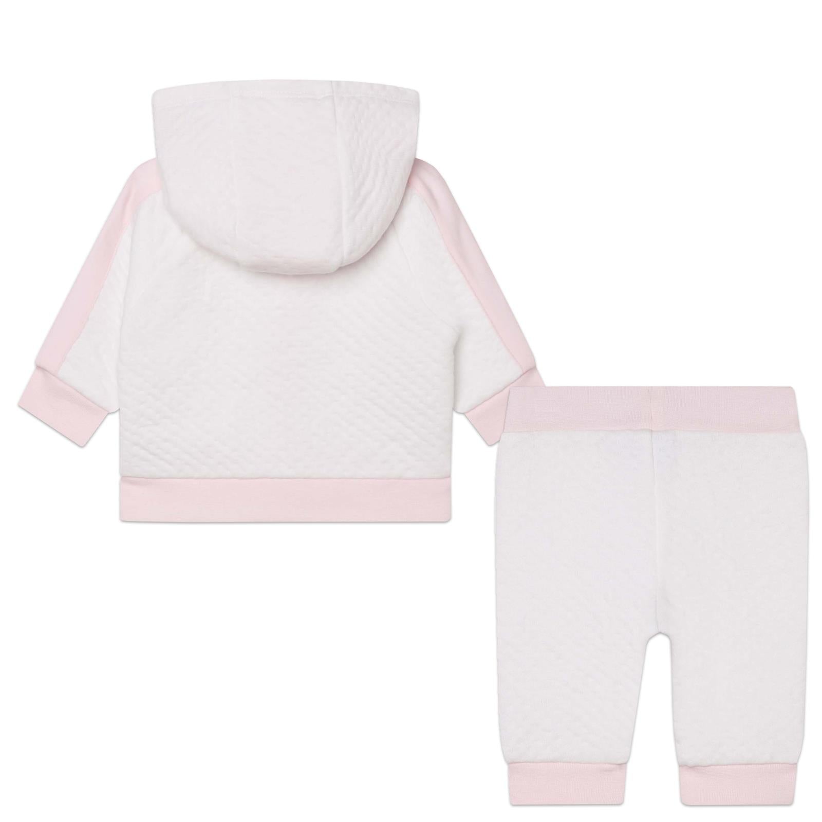 Hugo Boss Baby Girls White & Pink Tracksuit