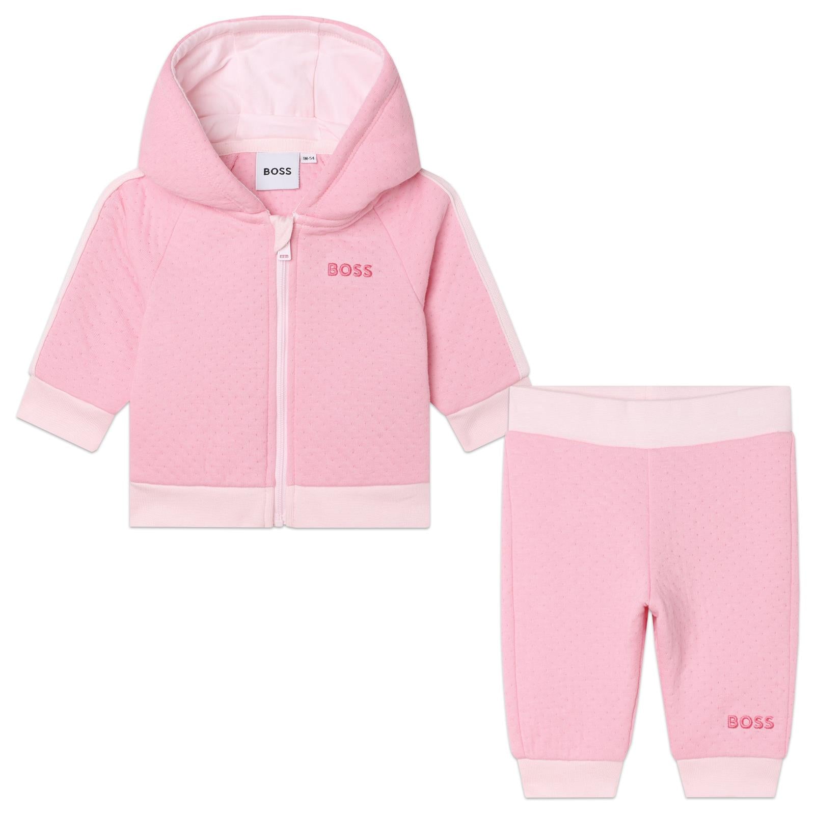 Hugo Boss Baby Girls Pink Tracksuit