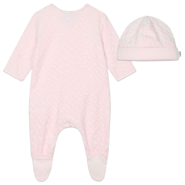 Hugo Boss Baby Girls Pink Monogram Pyjama Ensemble