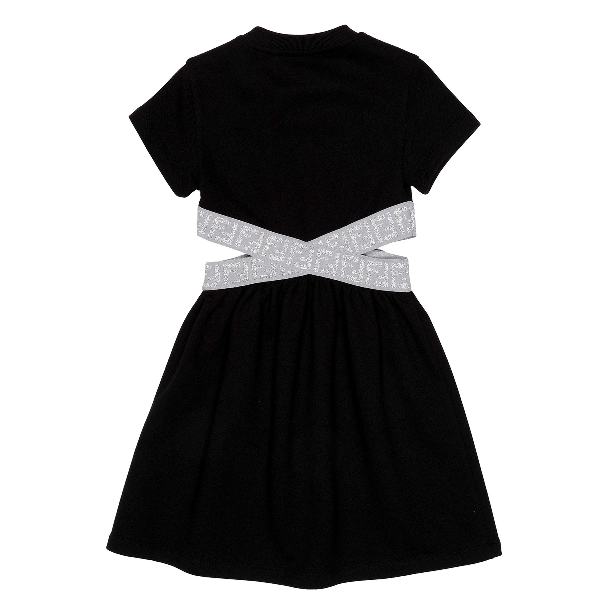Fendi Black & Silver Cut-Out Dress