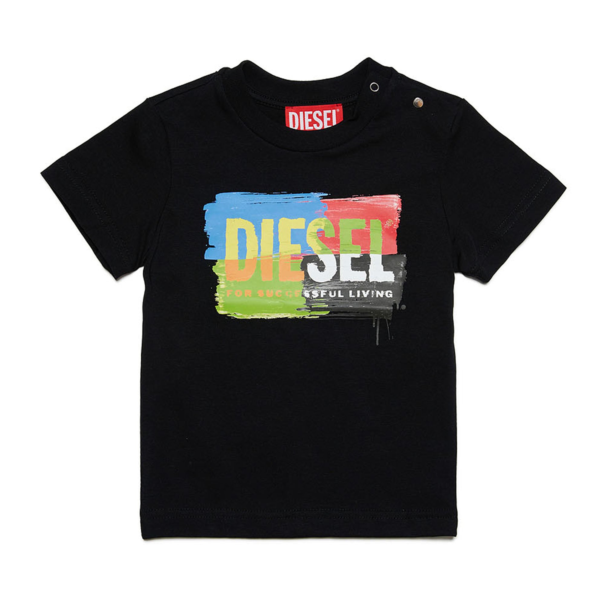 Diesel Baby Boys Paint Black T-Shirt