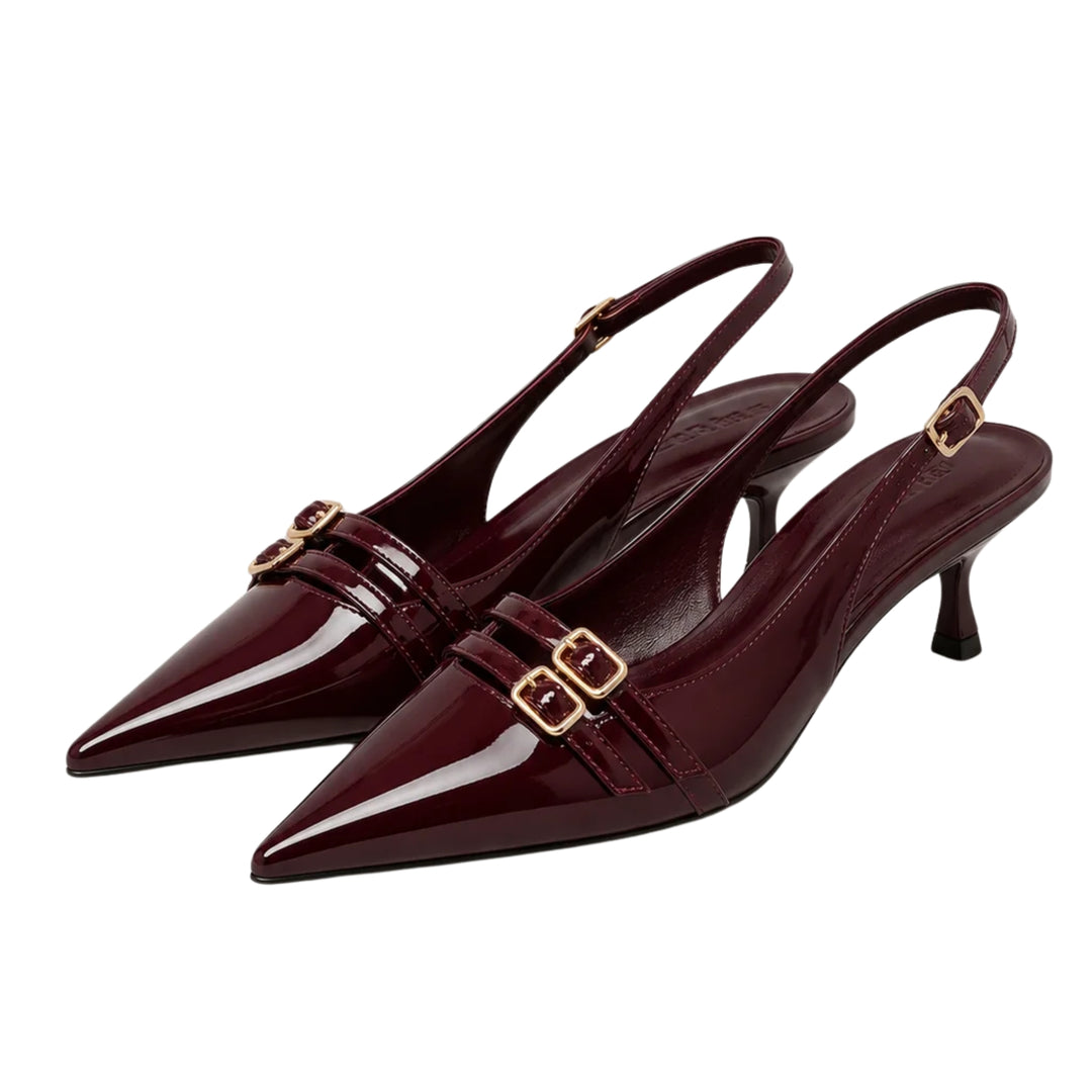 Suncoo Womens Burgundy Hivy Kitten Heels