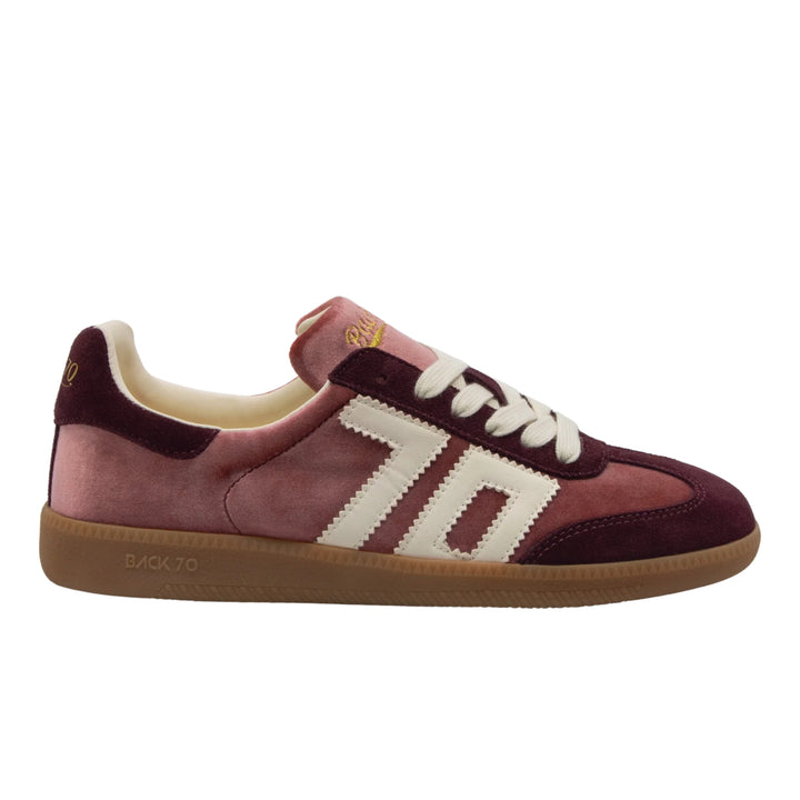 Back70 Womens Cloud Velvet Wine Butter Sneakers