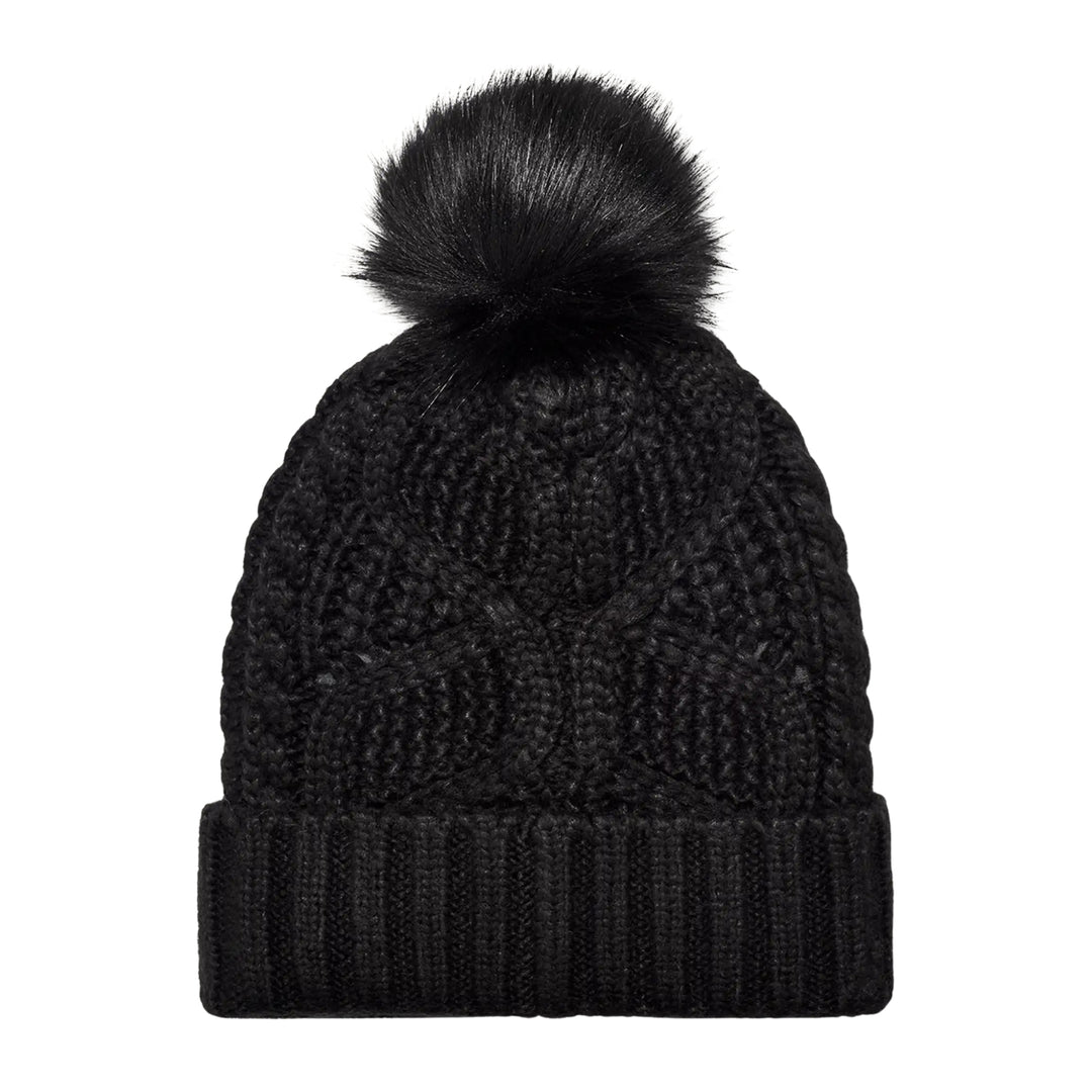 UGG Womens Cable Beanie With Pom Black