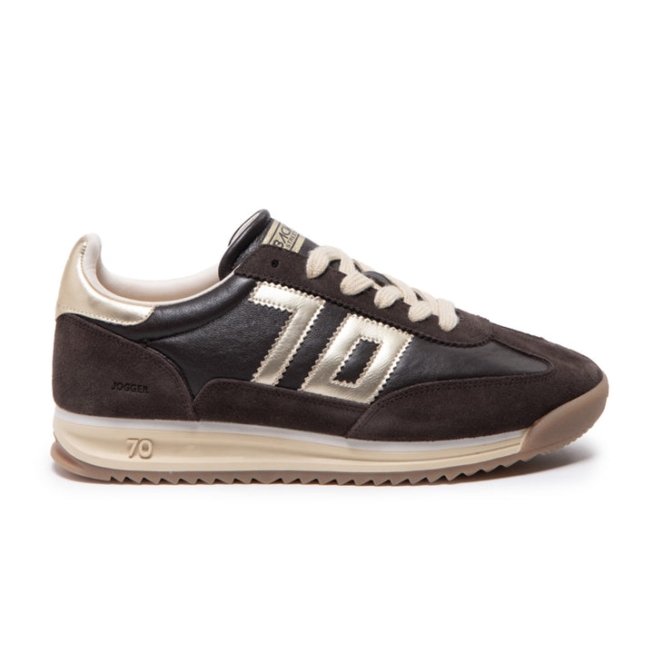 Back70 Womens Jogger Coffee Golden Sneakers