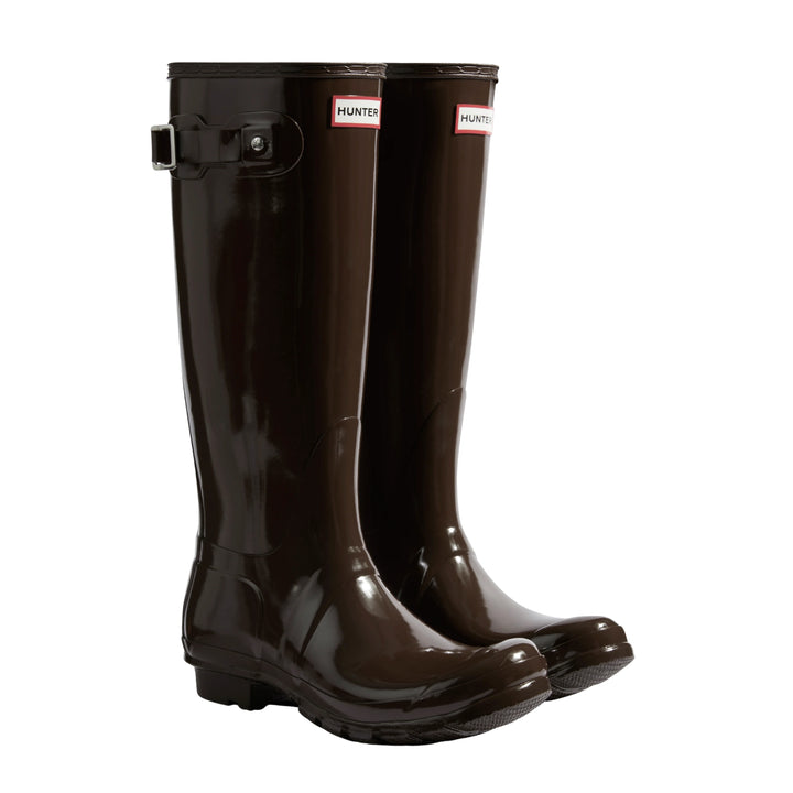 Hunter Womens Tall Chocolate Gloss Boots