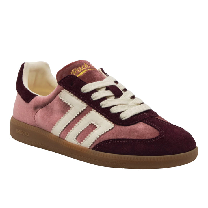 Back70 Womens Cloud Velvet Wine Butter Sneakers