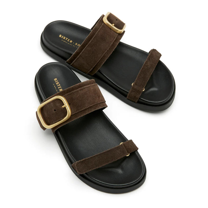 Sister X Soeur Womens Asha Dark Brown Sandals