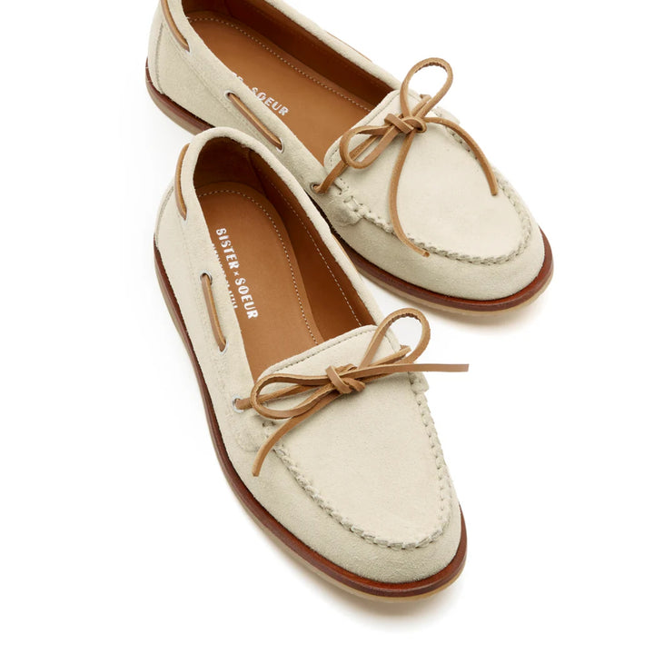 Sister X Soeur Womens Kayla Beige Boat Shoes