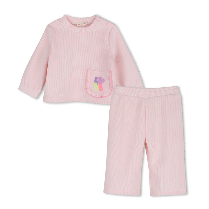 Billieblush Baby Girls Pink Velvet Tracksuit