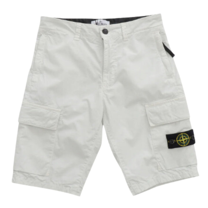Stone Island White Cargo Shorts