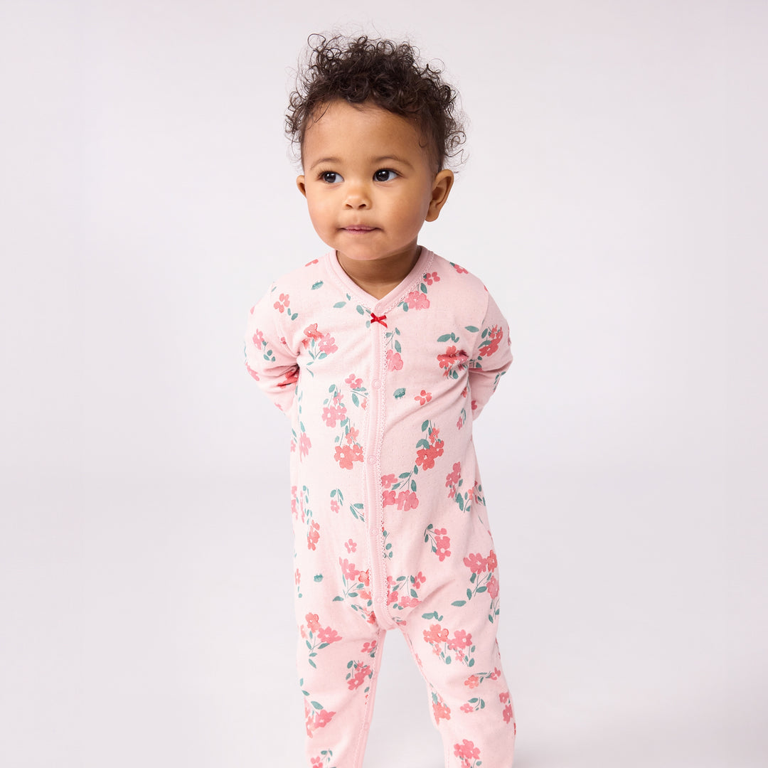 Petit Bateau Baby Girls Floral Print Pyjama