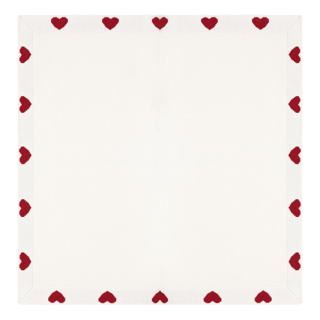 Petit Bateau Baby Red Hearts Blanket