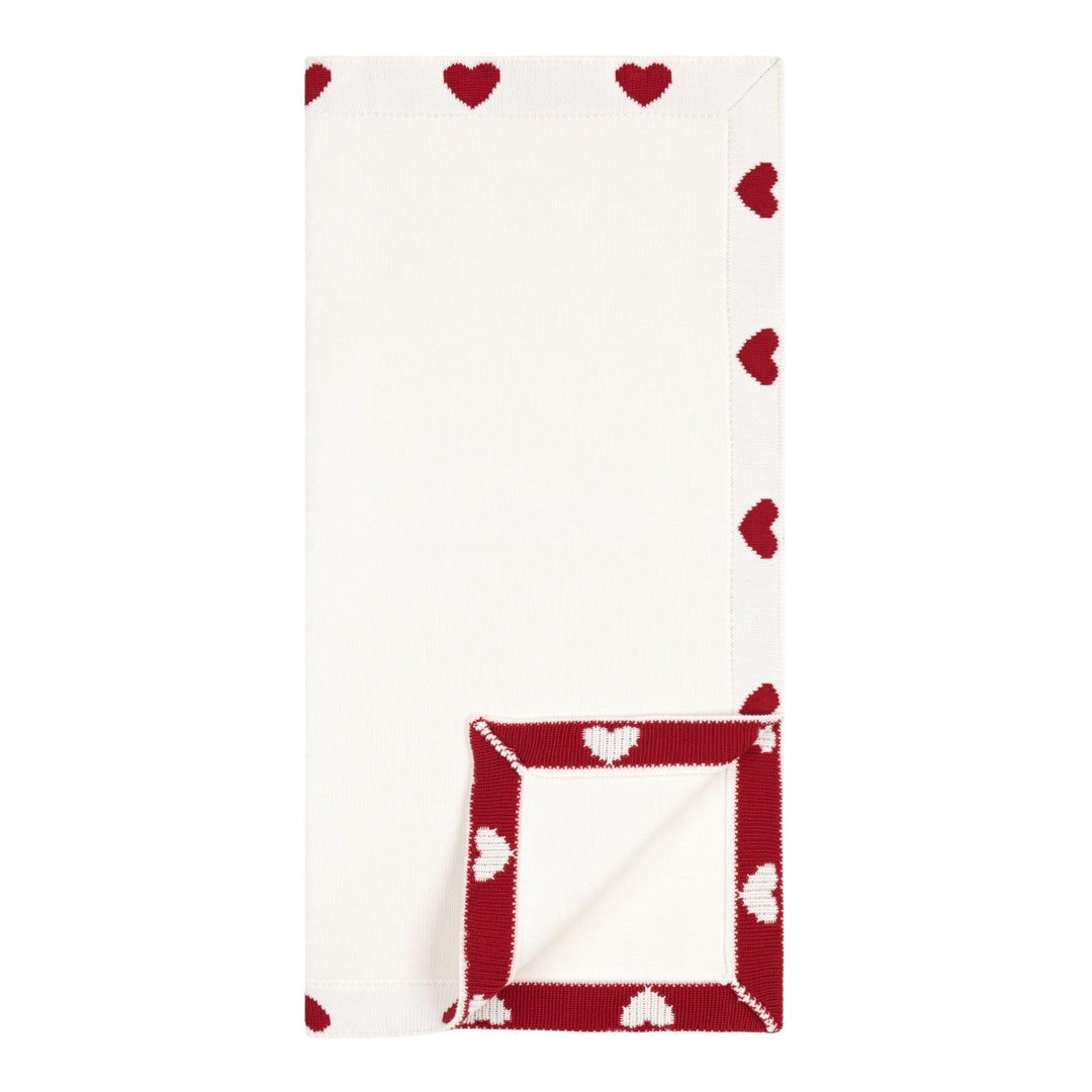 Petit Bateau Baby Red Hearts Blanket