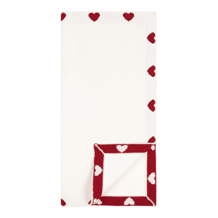 Petit Bateau Baby Red Hearts Blanket