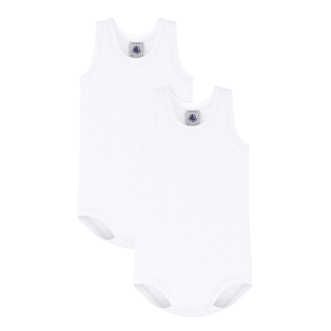 Petit Bateau Baby Set of 2 Sleeveless Bodysuits