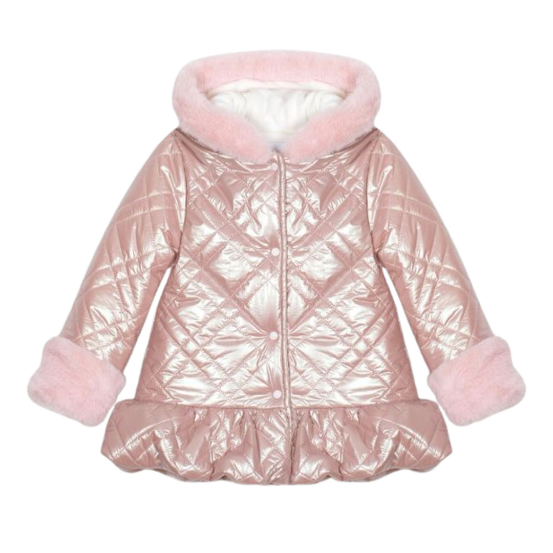 Patachou Baby Girls Metallic Quilted Coat