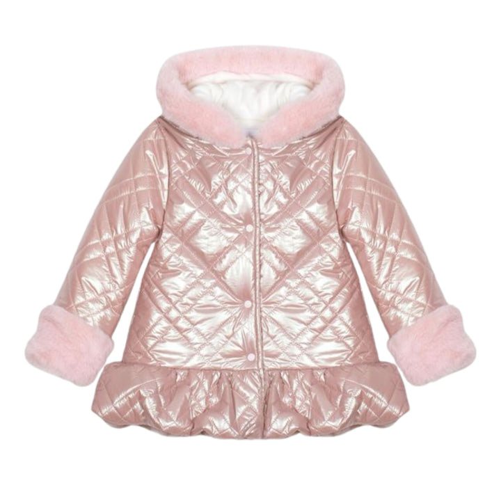 Patachou Baby Girls Metallic Quilted Coat
