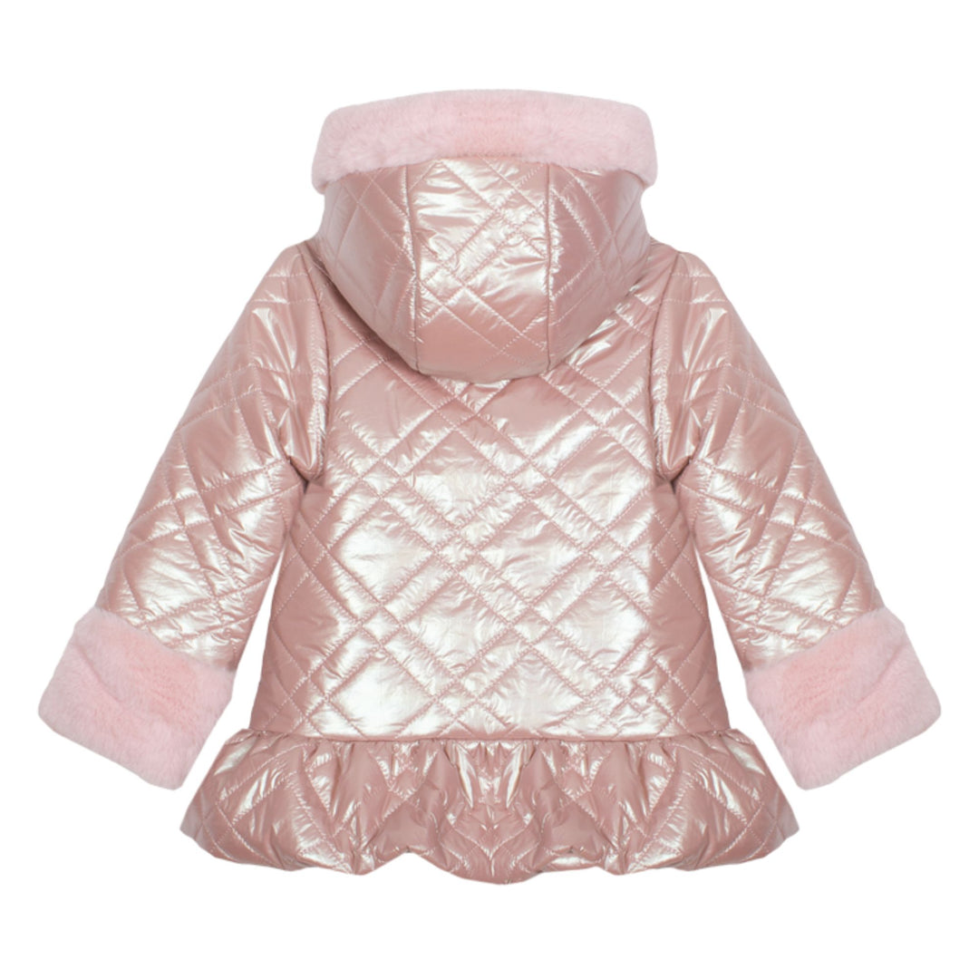 Patachou Baby Girls Metallic Quilted Coat