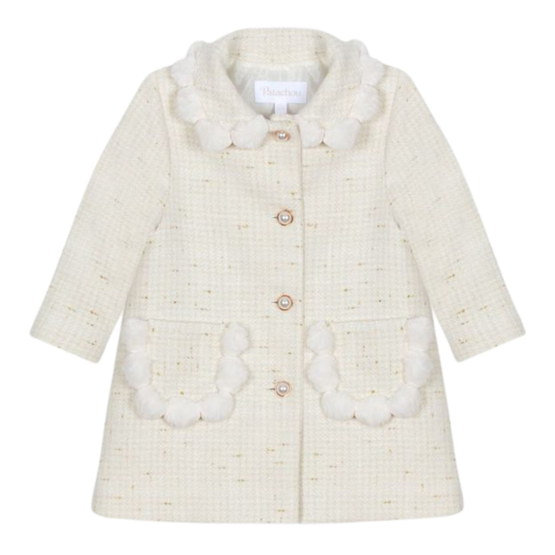 Patachou Ecru Tweed Coat
