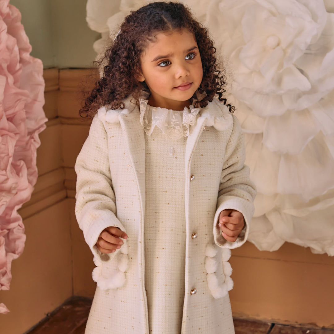 Patachou Ecru Tweed Coat