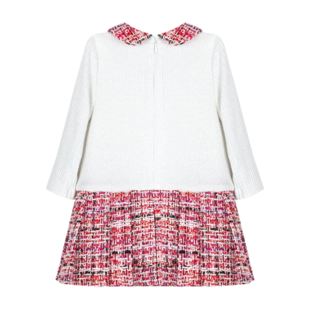 Patachou Baby Girls White & Red Tweed Dress