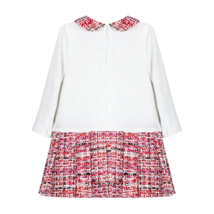 Patachou Baby Girls White & Red Tweed Dress
