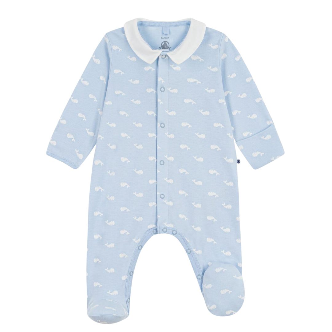 Petit Bateau Baby Boys Whale Blue Pyjama