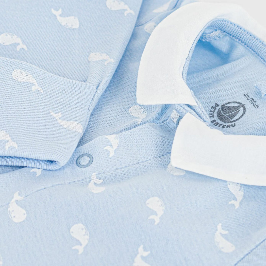 Petit Bateau Baby Boys Whale Blue Pyjama