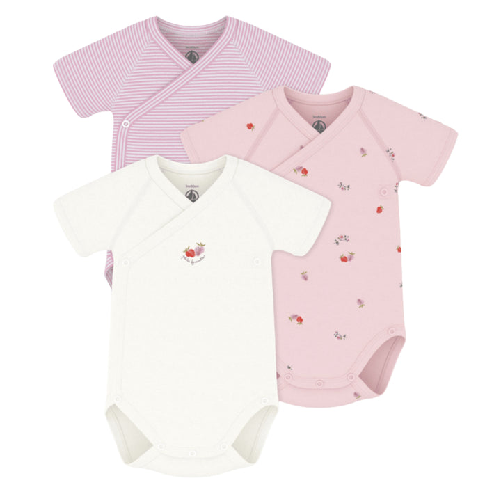 Petit Bateau Baby Girls Printed Set of 3 Bodysuits
