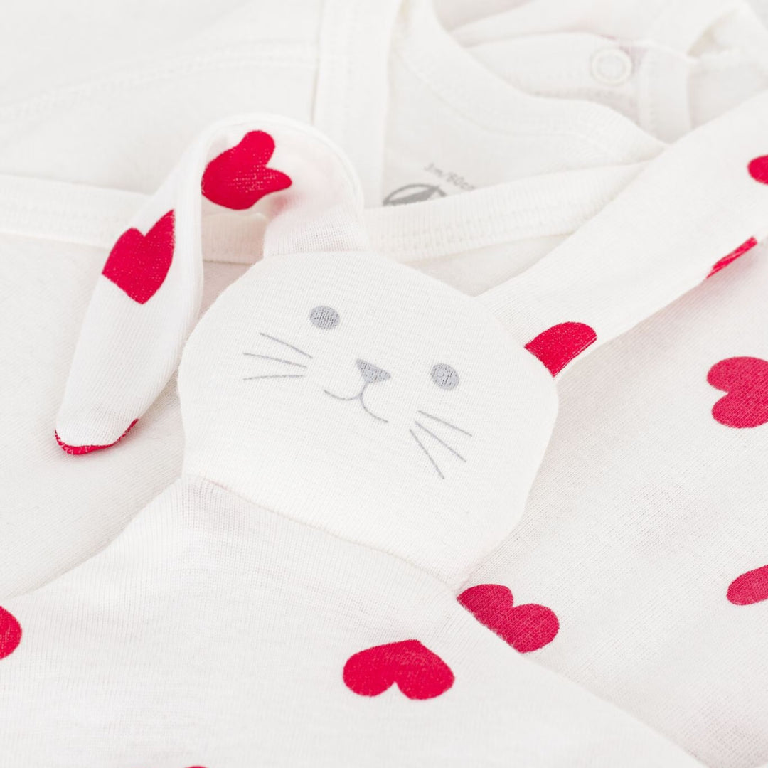 Petit Bateau Baby Three-Piece Hearts Ensemble