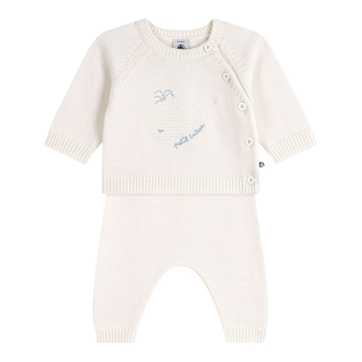 Petit Bateau Baby Two-Piece Knitted Whale Ensemble