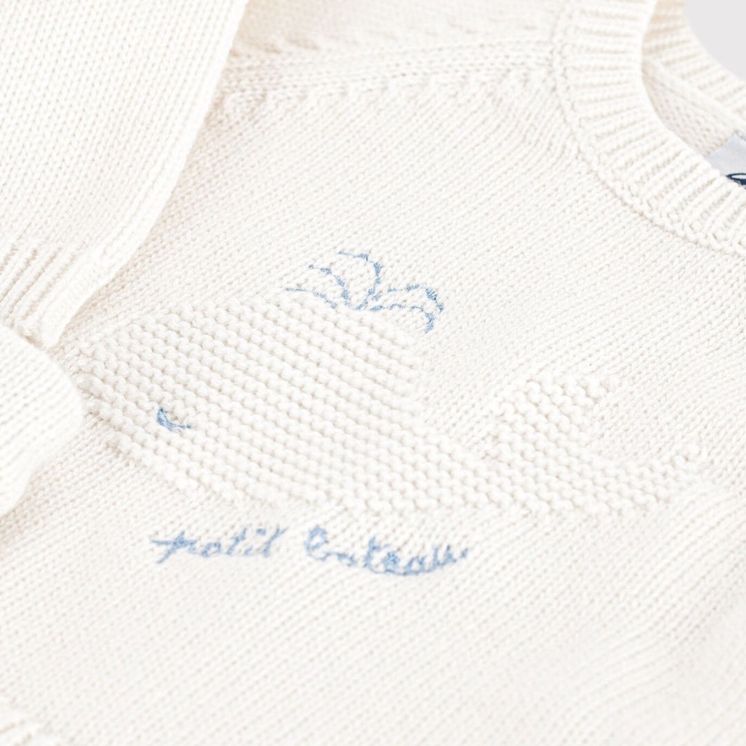 Petit Bateau Baby Two-Piece Knitted Whale Ensemble