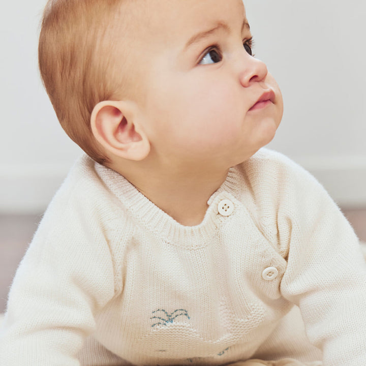 Petit Bateau Baby Two-Piece Knitted Whale Ensemble