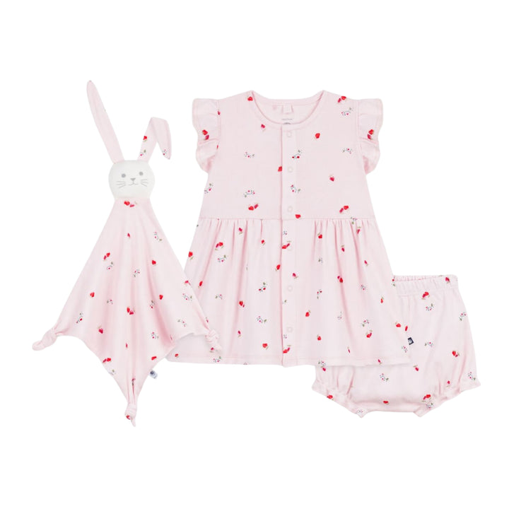 Petit Bateau Baby Girls Three-Piece Floral Ensemble